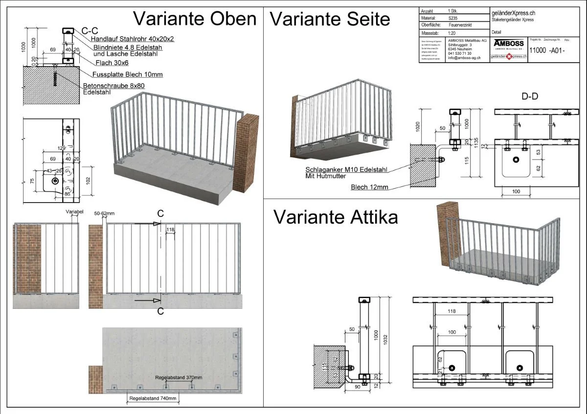 Montage auf Granitblockstein